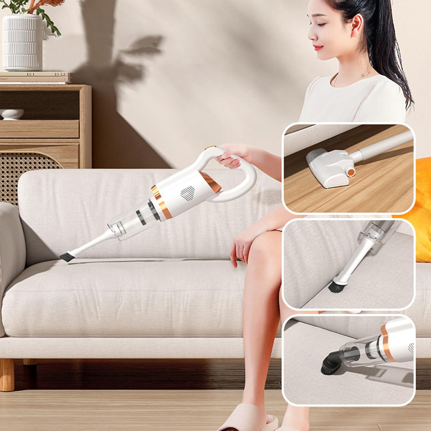 Portable Car Home Vacuum 8500Pa High Suction Power Tool Handheld for Vehicle Double Use Portable Handheld Vacuum for and Automotive