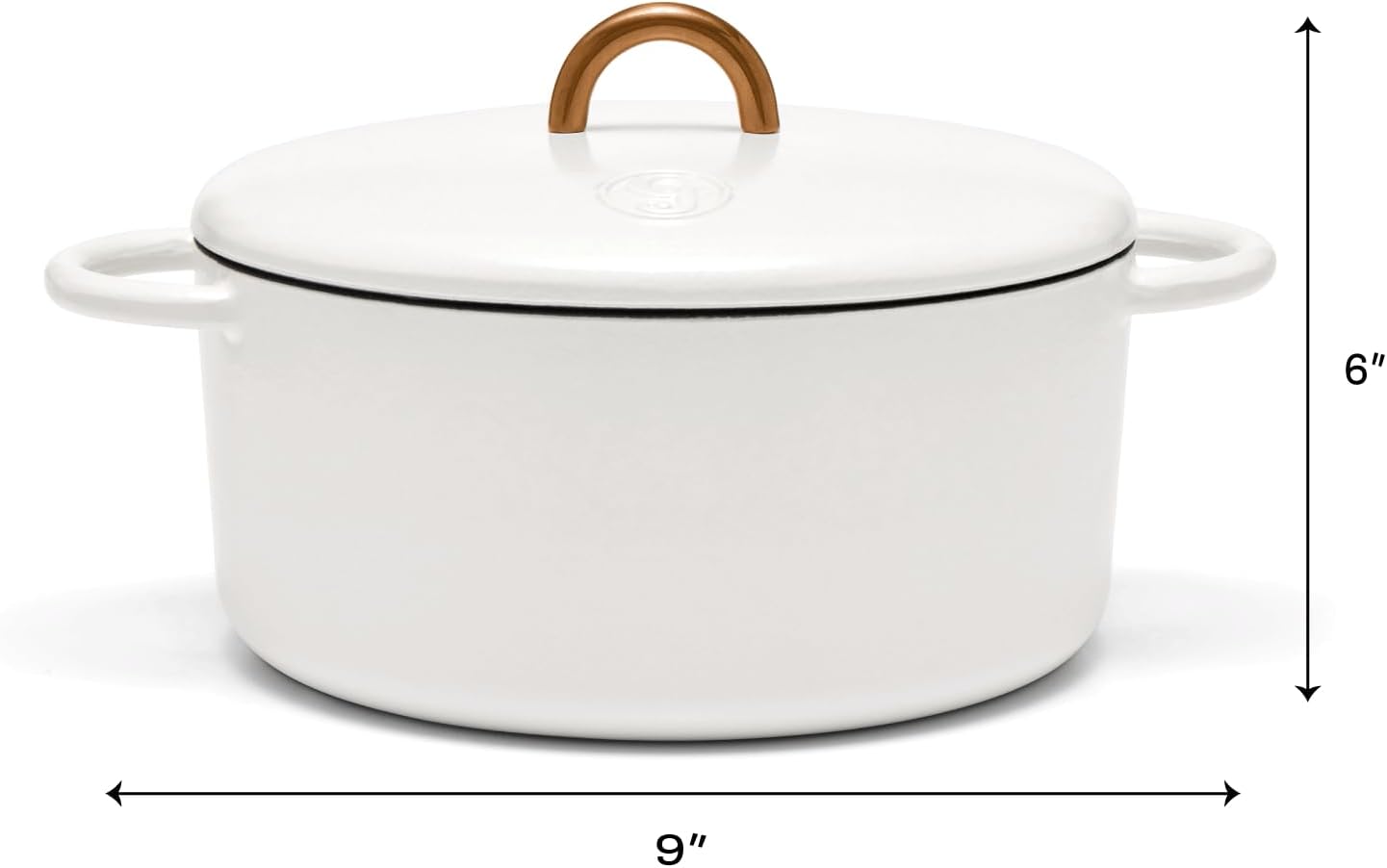 Great Jones Dutch Baby Dutch Oven with Lid (Salt, 3.5-Quart) | Enameled Cast Iron, Round Shape | Safe for Stovetops & Ovens up to 500°F | Space-Saving & Dishwasher-Friendly | Small-Batch Cooking