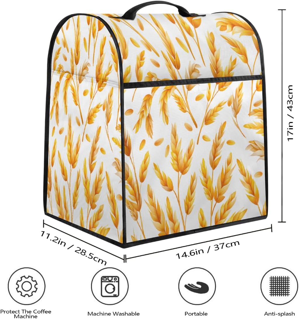 Golden Wheat Kitchen Aid Mixer Cover Compatible with 6-8 Quarts Stand Mixer Covers with Pocket Coffee Maker Dust Covers Kitchen Aid Accessories Blender Cover for Tilt Head Bowl Lift