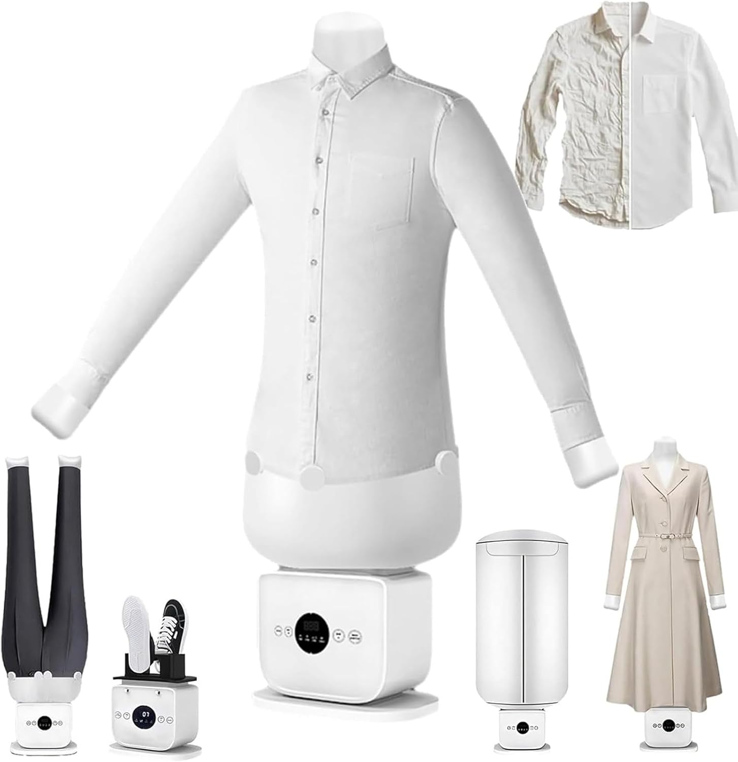 Automatic Shirt Ironing Machine, Portable Touched Steam Iron, 8 Minutes Quick Ironed Dry, Hot Air Dryer & Iron 8 Minutes Quick Dry(D)