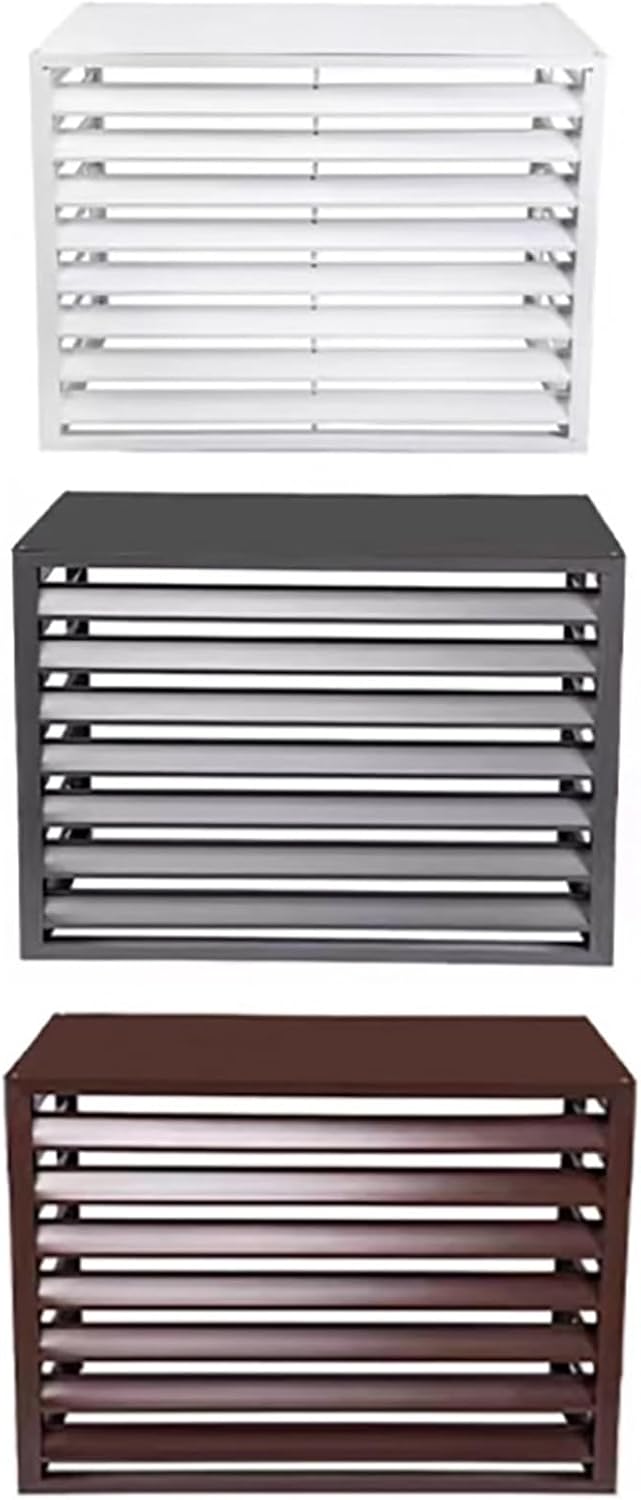 Outdoor Air Conditioner Cover Aluminum, Protective Cover, Trash Can Enclosure Privacy Screen Fence Panels Flower Stand Condenser Pool Equipment Enclosure, Ac Fence For Outside Unit ( Color : Grey ,