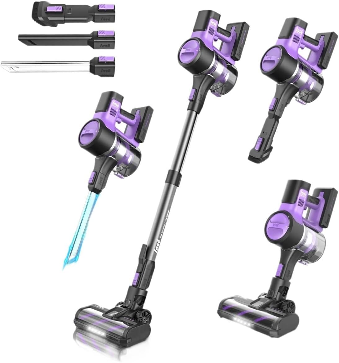 Compatible With INSE S10 Cordless Vacuum Cleaner, 45Kpa Powerful Suction 6-in-1 Stick Vacuum, Up To 50 Mins Runtime For Carpet & Hard Floor(AU)