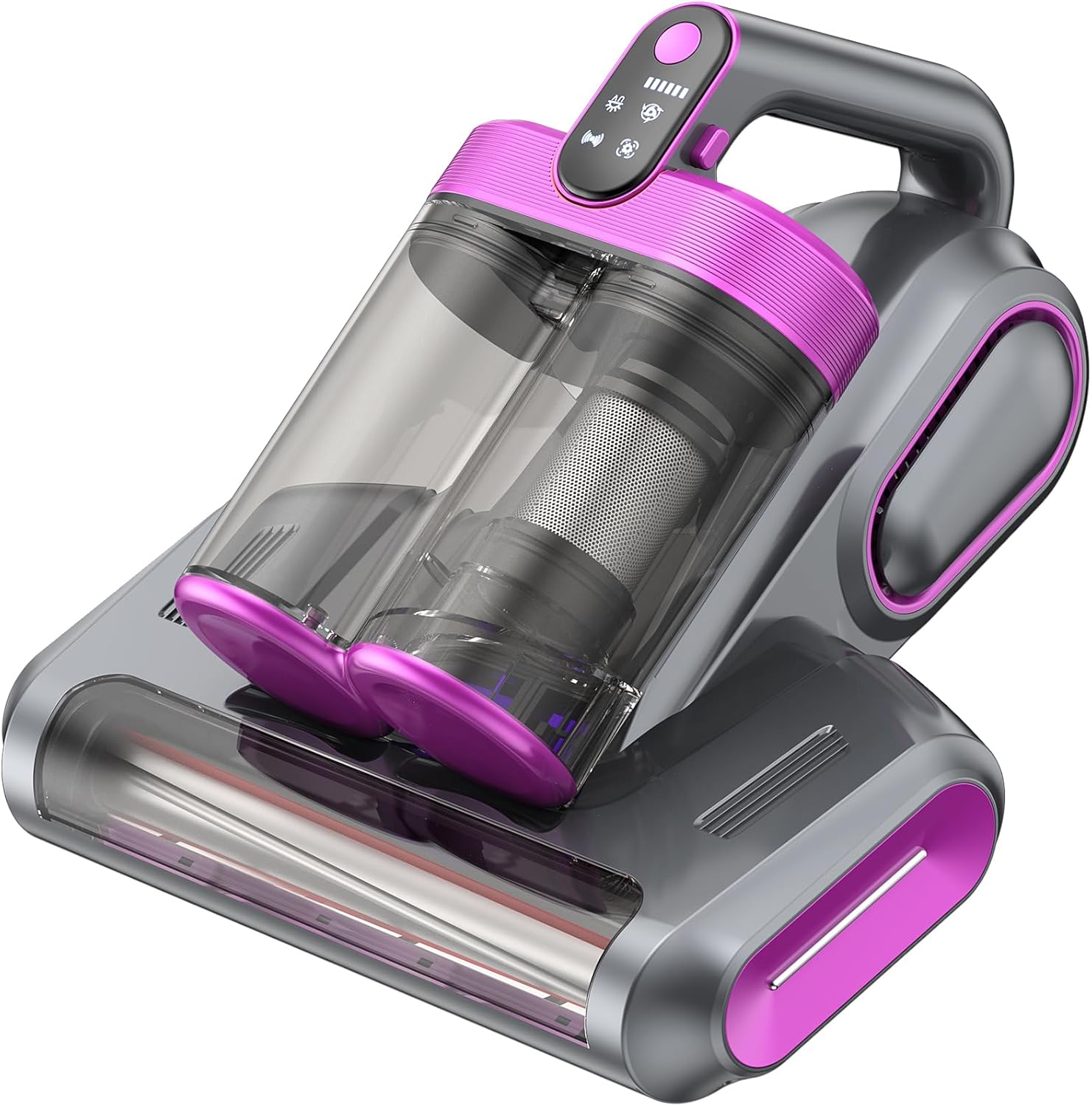 Cordless Mattress Vacuum Cleaner, Bed Vacuum Cleaner with 18Kpa Suction 253.7nm UV-C Light & 80000Rpm Rotation Ultrasonic Tech Double-Cup, Portable Handheld Vacuum for Bed/Fabric Sofa/Carpet Cleaning