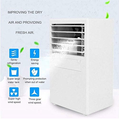 Air Cooler for Home Office Mini Portable Air Conditioner Table Desk Small Home Office Bladeless Fan Humidifier Quiet Personal Moisturizing Air Cooler Fan