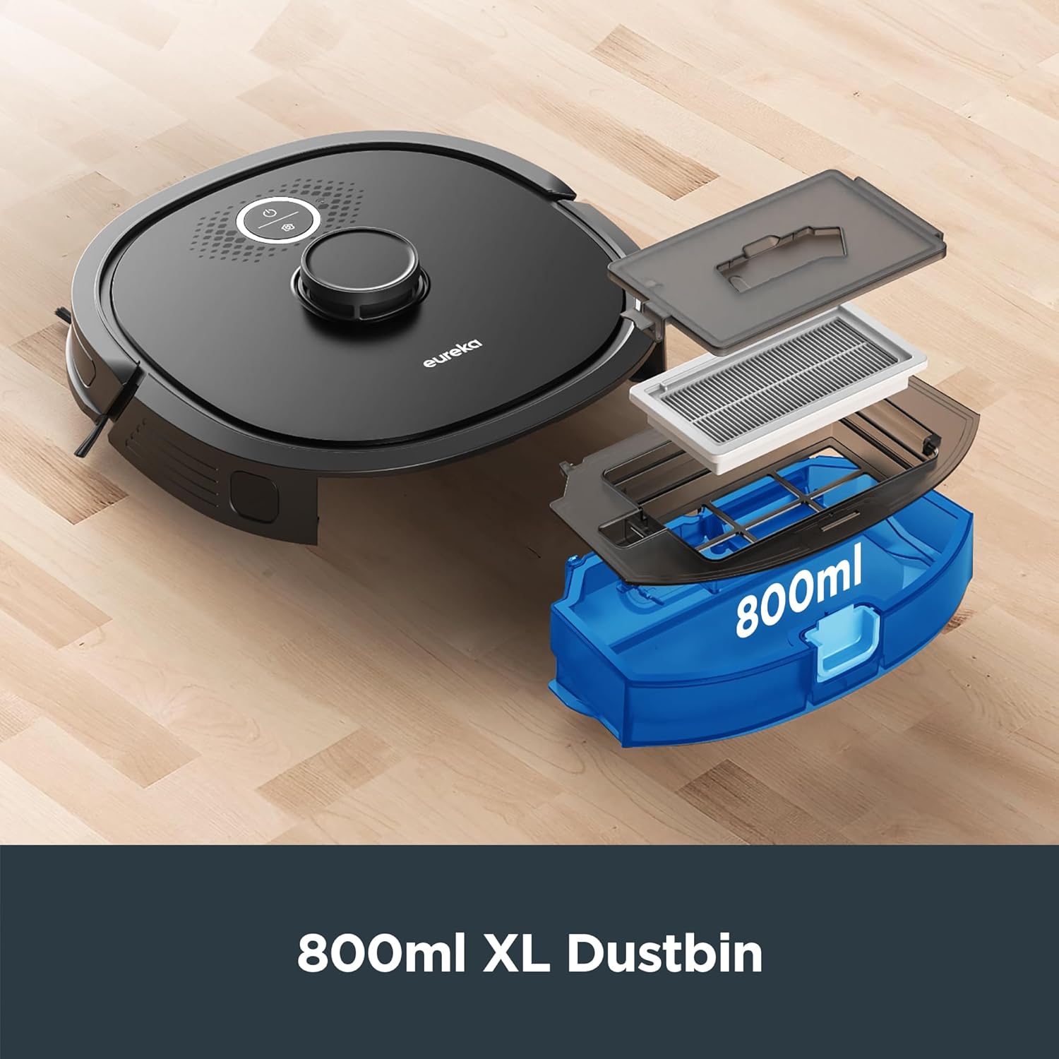 EUREKA Robotic Vacuum Cleaner, NER650 2000Pa Robot Vacuum with LDS Navigation, Smart Mapping and Wi-Fi Connected for Carpet Floor with Alexa Google Assistant Black