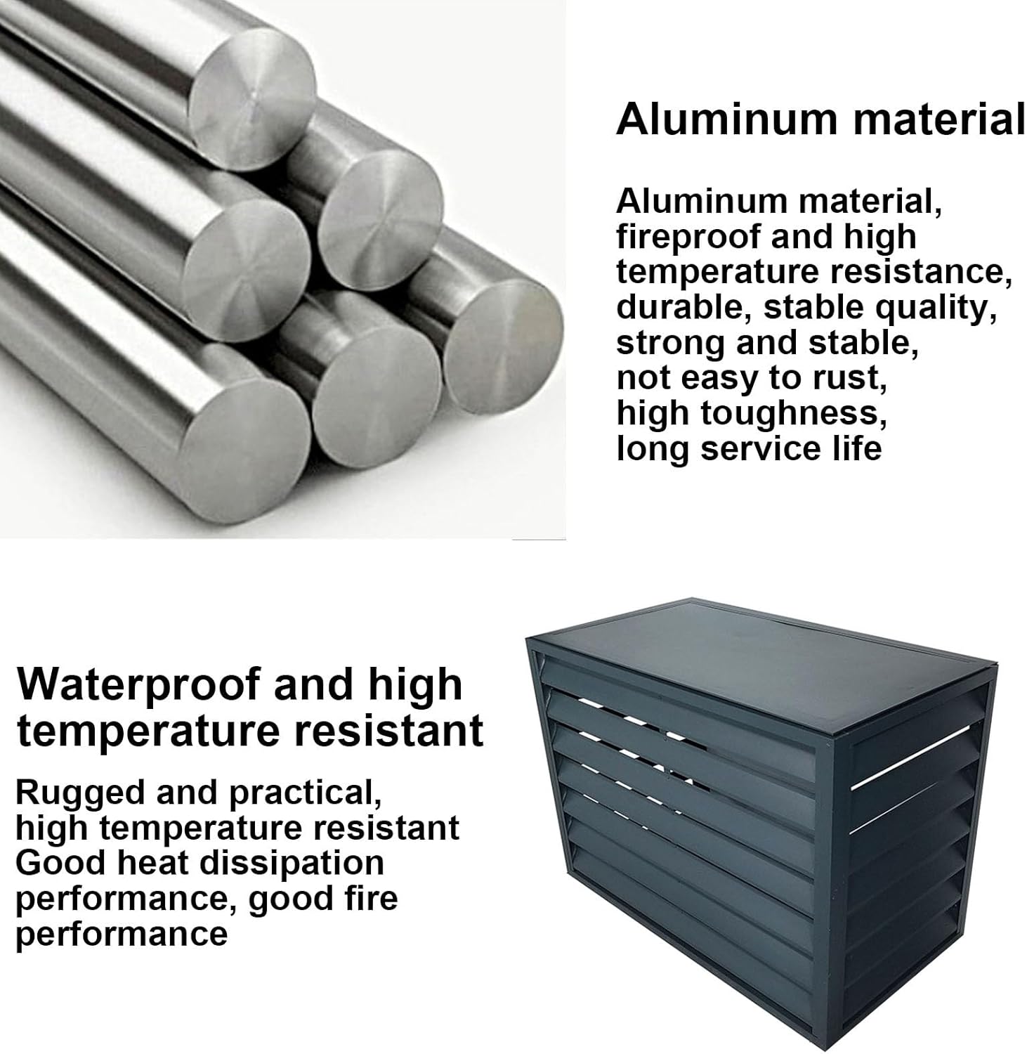 Aluminum Mini Split Air Conditioner Cover Heat Pump Cover for Outside Units White Louver Fence to Hide Air Conditioner Indoor and Outdoor Use