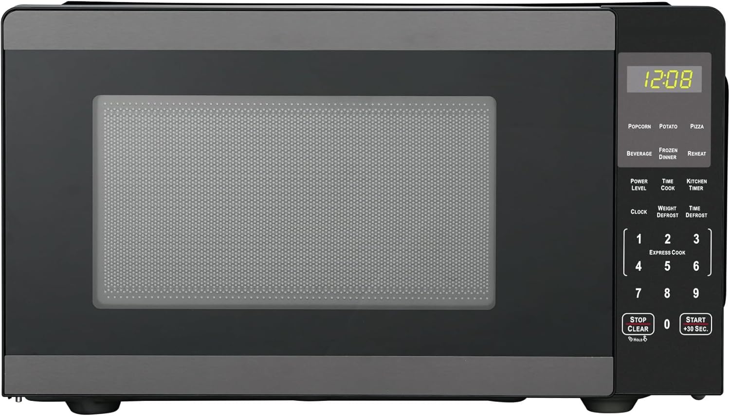 0.9 Cu ft Countertop Microwave Oven, 900 Watts, New (Color : Black Stainless Steel)