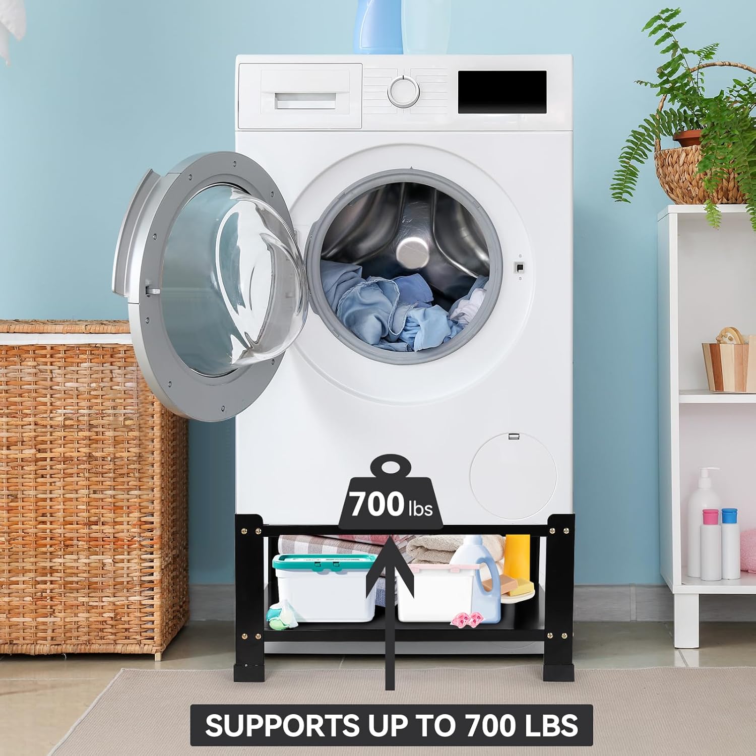 Panghuhu88 Washer and Dryer Pedestals Heavy Duty Laundry Pedestal,Metal Washing Machine Dryer Pedestal Mini Fridge Stand,Universal Fit 700lbs,28