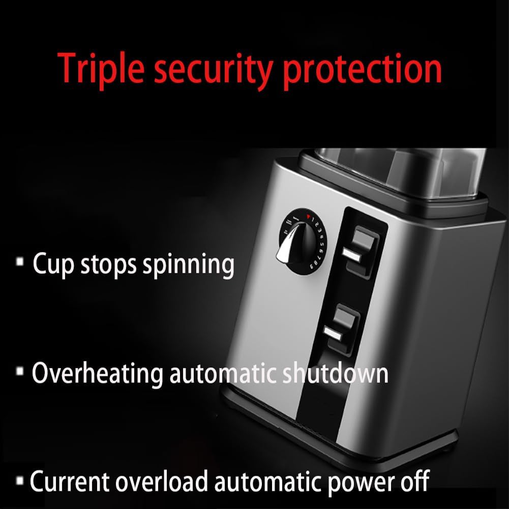 Fully Automatic Smoothie Machine, Multi-Functional Home Kitchen Blender, Commercial Ice Crusher with 2.2L Large Capacity Glass Jug Mixer, for Kitchen Milk Tea Coffee Dessert Leisure Shop B