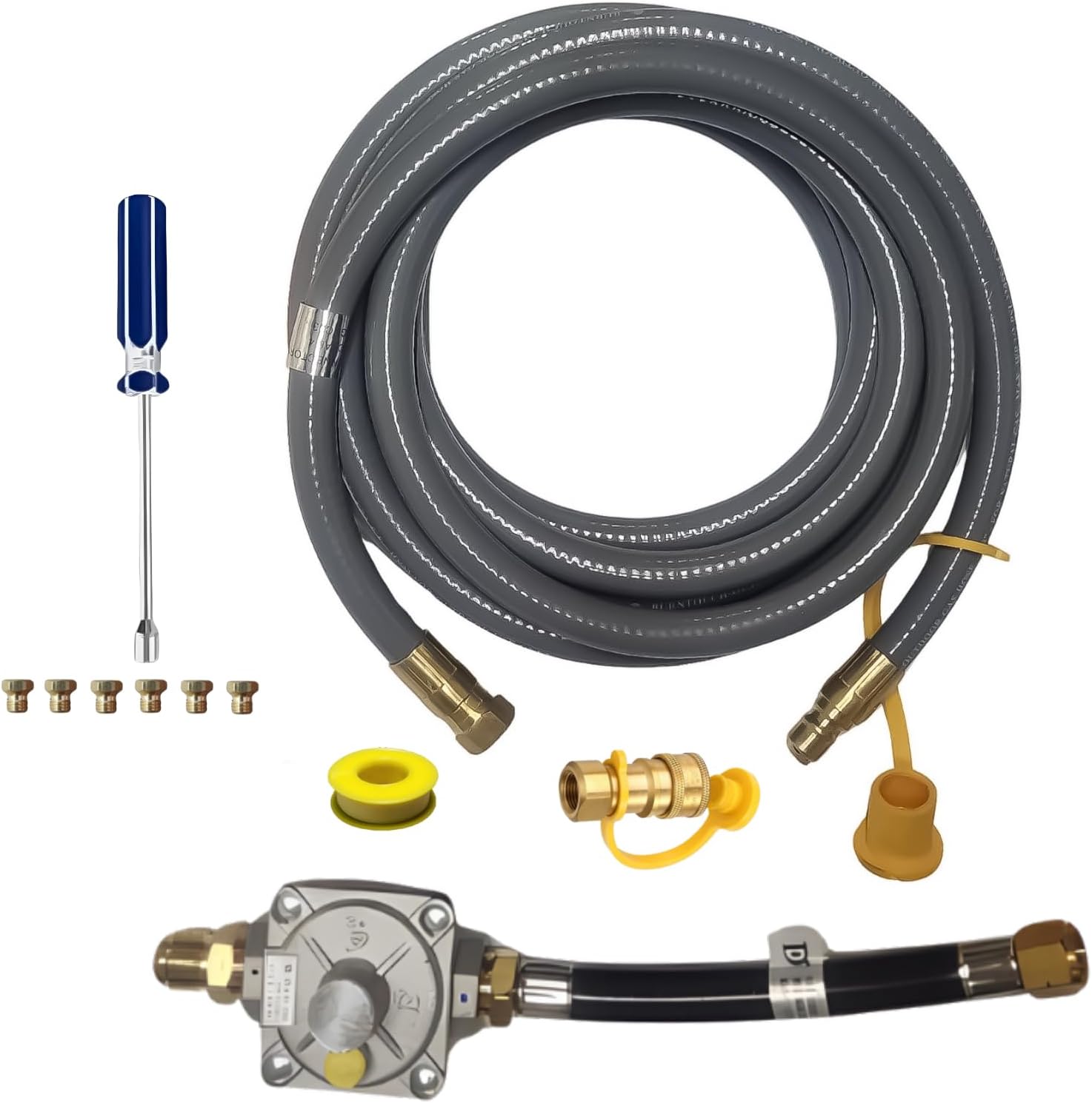 Propane to Natural Gas Conversion Kit Fit for Weber Genesis II 610 with NG Regulator, Orifice Kit, and 10' Grill Hose - Convert Your Grill from LP to Natural Gas with an Easy Install!