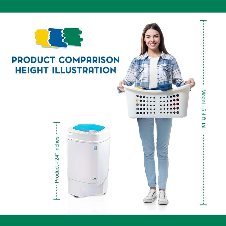 Ninja Spin Dryer - Portable Clothes Dryer with 3200 RPM & High Tech Suspension System - Perfect for Apartments & RV Travel - Rose