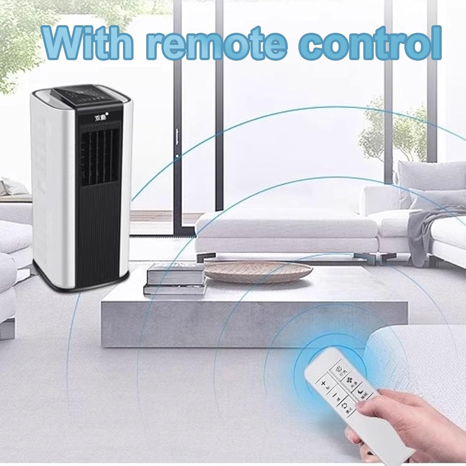 Potable Air Conditioner Indoor 4 in 1 Air Conditioner Portable with Remote Coverage Up to 35 Square Meters AC Unit for Room Bedroom Office No Assembly Required