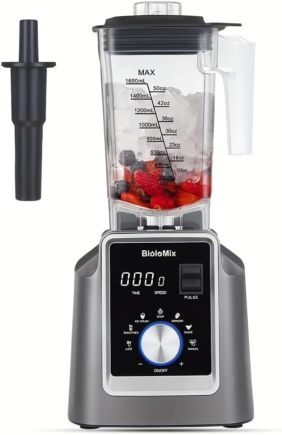 Digital Automatic Program Professional Commercial Blender, Mixer Juicer, Food Processor Ice Smoothies Fruit, with 67.63oz JAR (1)
