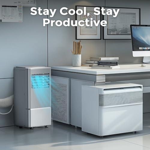 Air Choice Portable Air Conditioners, 8000 BTU Air Conditioner for Room Up to 350 Sq.Ft, 24H Timer, 3-in-1 Quiet AC Unit with Remote Control & Digital Display, Window Kit Included, Metallic Grey