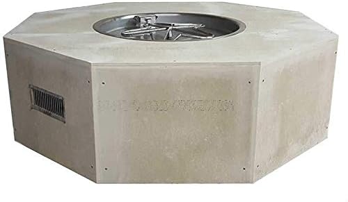 HPC Fire Octagon Unfinished Gas Fire Pit Enclosure with Match Lit Kit (U54O-MLFPK25CEK-LP), Propane, 54-Inch