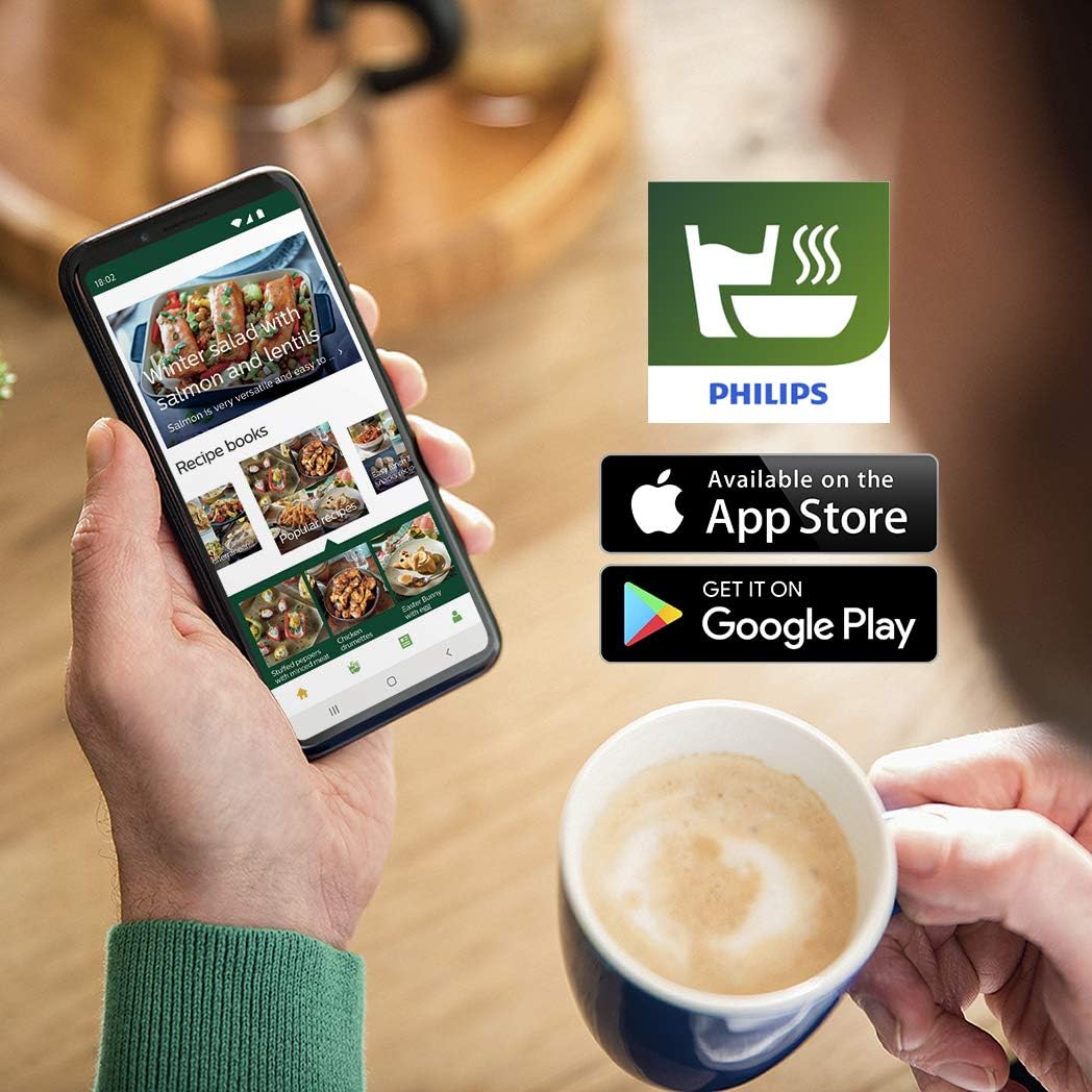 Philips Essential Airfryer XL 2.65lb/6.2L Capacity Digital Airfryer with Rapid Air Technology, Starfish Design, Easy Clean Basket, Black, (HD9270/91)