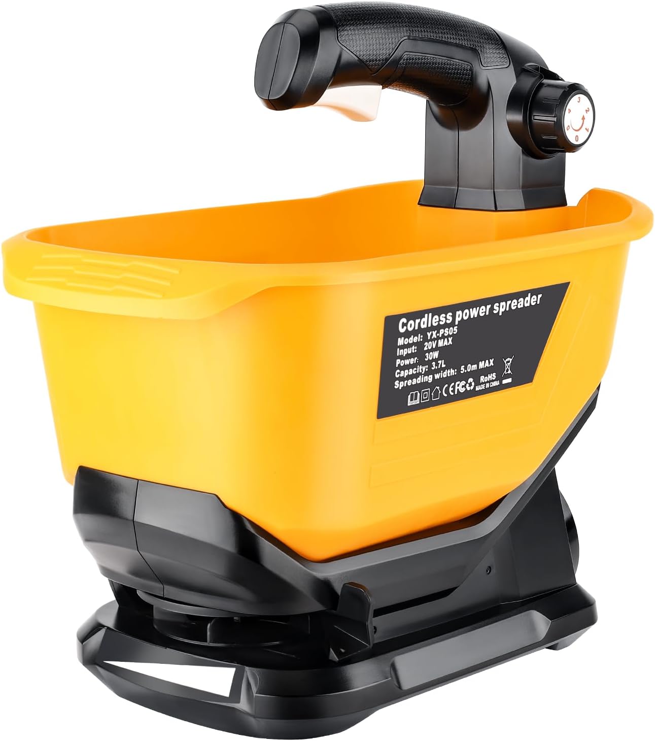 Salt Spreader for Dewalt 20V 60V Li-ion Battery - Handheld Seed and Fertilizer Power Spreader. Year-Round Coverage for Grass Seeds, Rock Salt, ice melt Seasons（Tool only）, Green