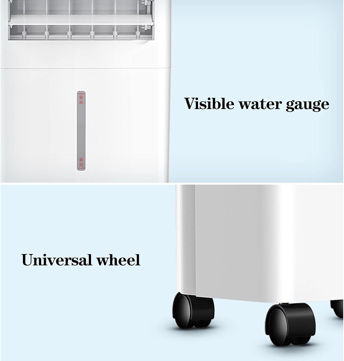 Evaporative Air Cooler Air Conditioner Fan Room Cooler with 2 Ice Trays,Evaporative Coolers for Home Office,Cooler Fan with Universal Wheel,6.5L Water Tank-Remote Control A