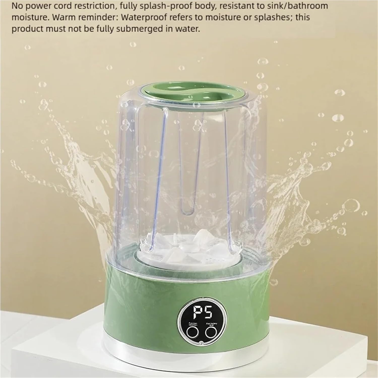 Portable Washing Machine, Cordless 1L Mini Washer USB Rechargeable 3000mAh 2-Speed Portable For Travel Socks Underwear Clothes Washing Cups,for Apartments, Homes, and Dorms(Gray)