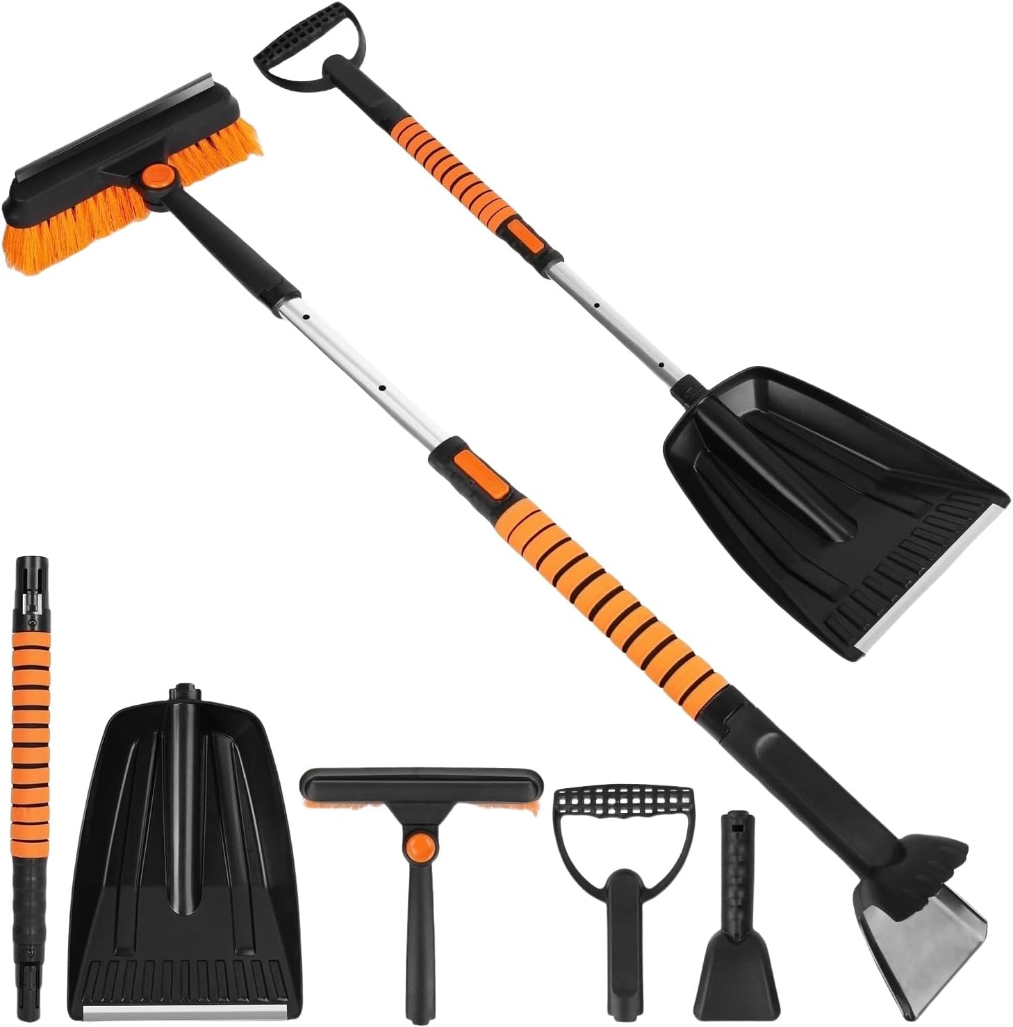 5 in 1 Snow Shovel Kit Snow Brush Removal Tool Extendable Ice Scraper for Car