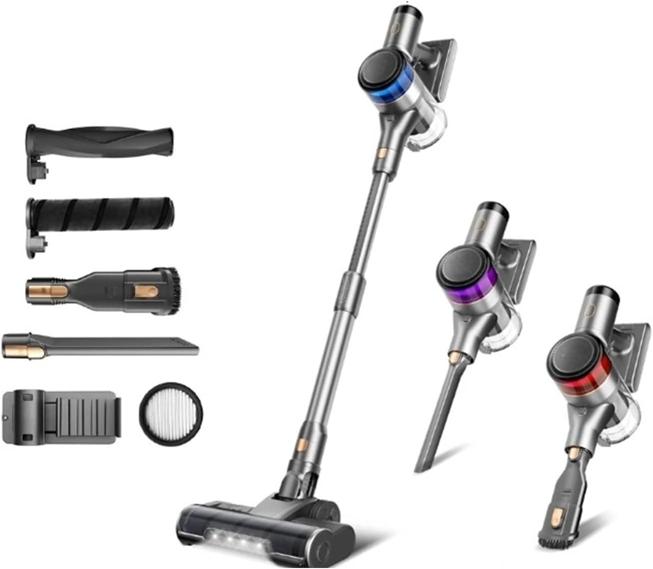 S9 Wireless Stick Vacuum Cleaner | 30Kpa Suction | LED Display 55min Runtime | Smart Adjustment Dual Roller Brushes | Compatible With INSE S9(S9 Blue,AU)