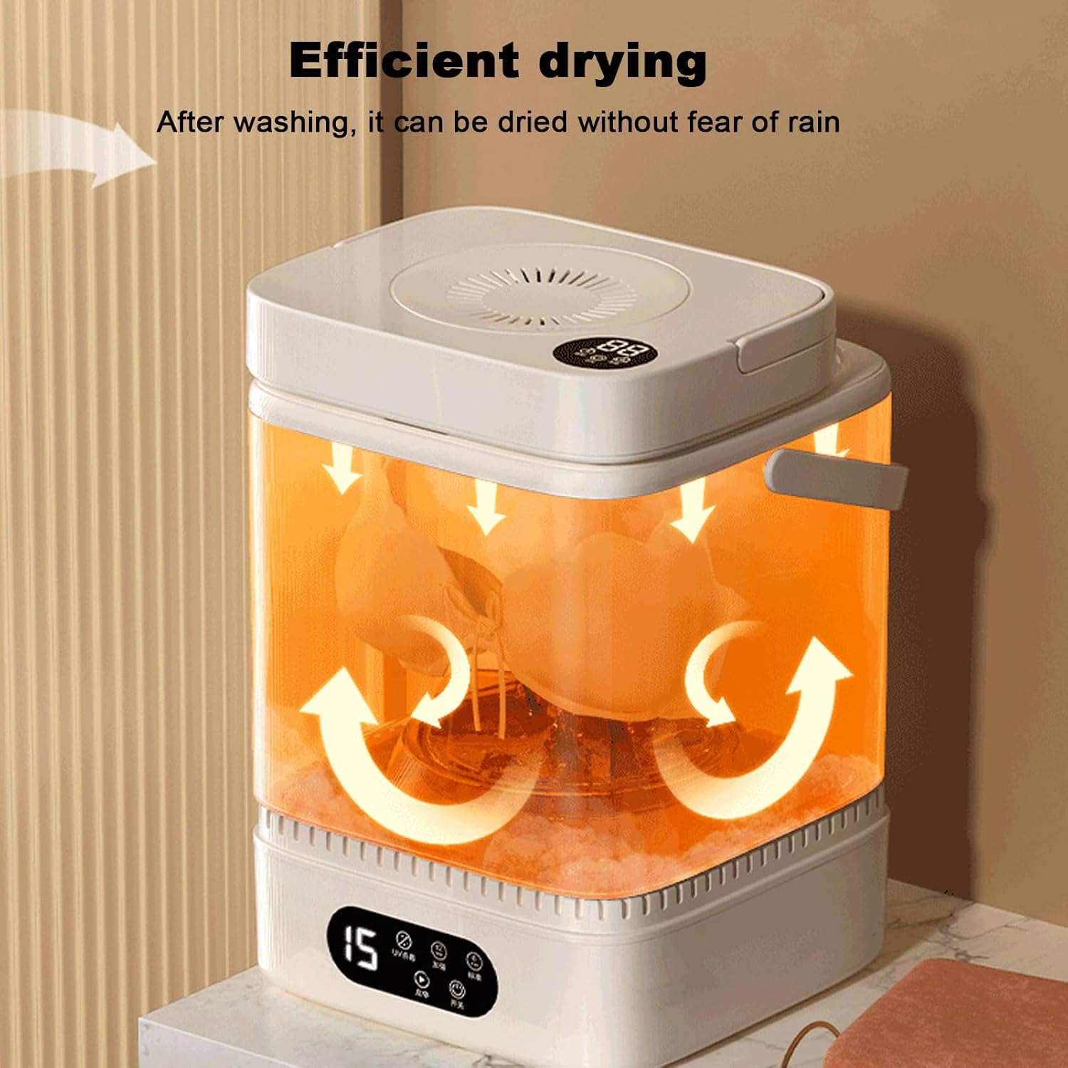 Portable Washing Machine and Dryer, Travel Washing Mini Washing Machine with Draining Basket, Apartment Washing Machine for Underwear, Socks, Towels, Delicates Compact Washing Machine