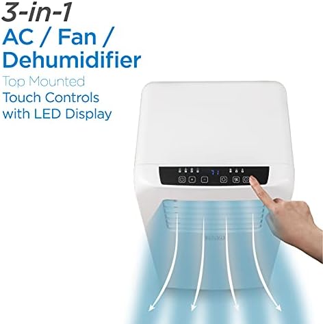 BLACK+DECKER 8,000 BTU Portable Air Conditioner with Remote Control, White