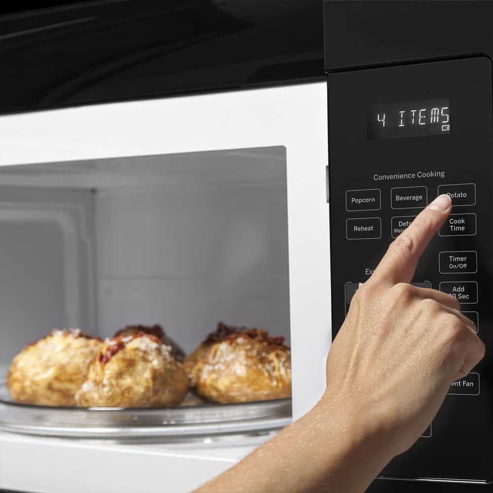 GE JVM3160DFBB 1.6 Cu. Ft. Over-the-Range Microwave Oven Black Bundle with 2 YR CPS Enhanced Protection Pack