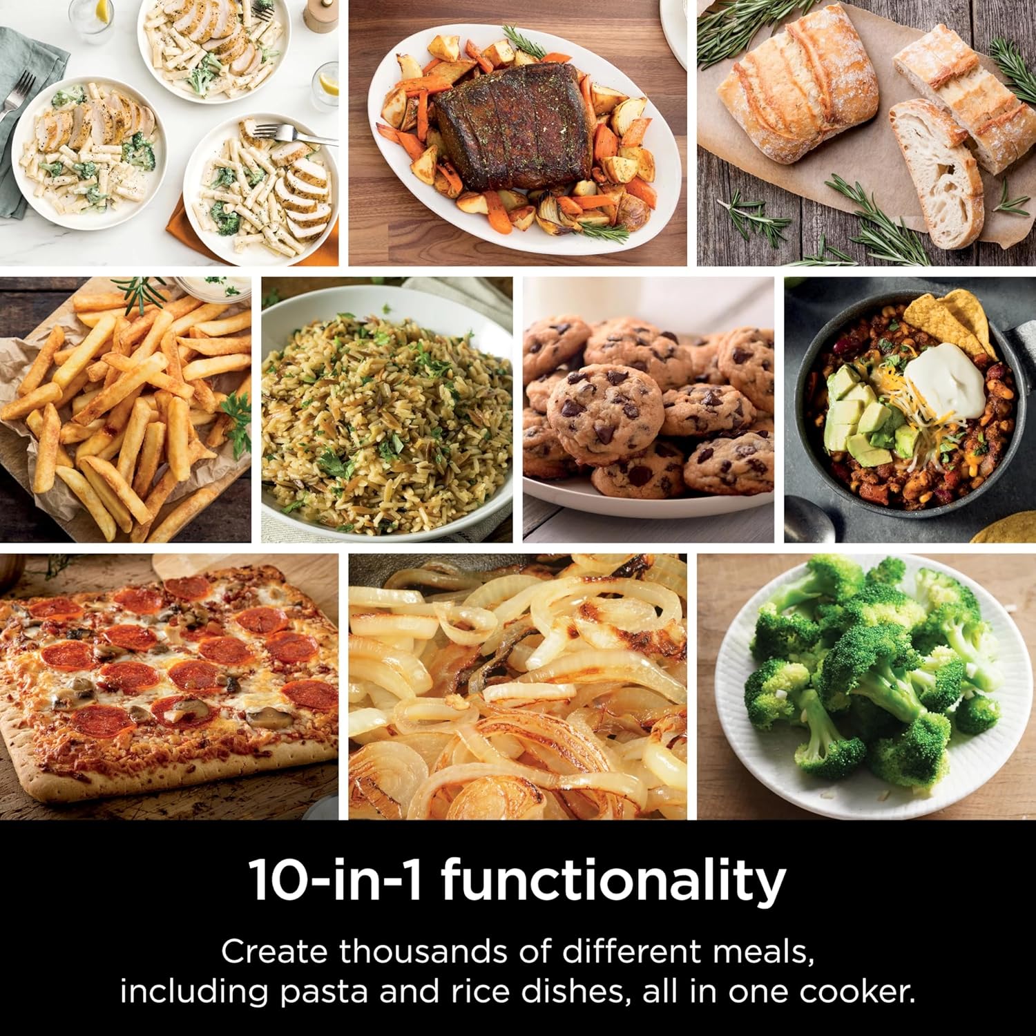 Ninja SFP700 Combi All-in-One Multicooker, Oven, & Air Fryer, 10-in-1 Functions, 15-Min Meals, Digital Display, Stainless Steel (Renewed), 14.92 x 15.43 x 13.11