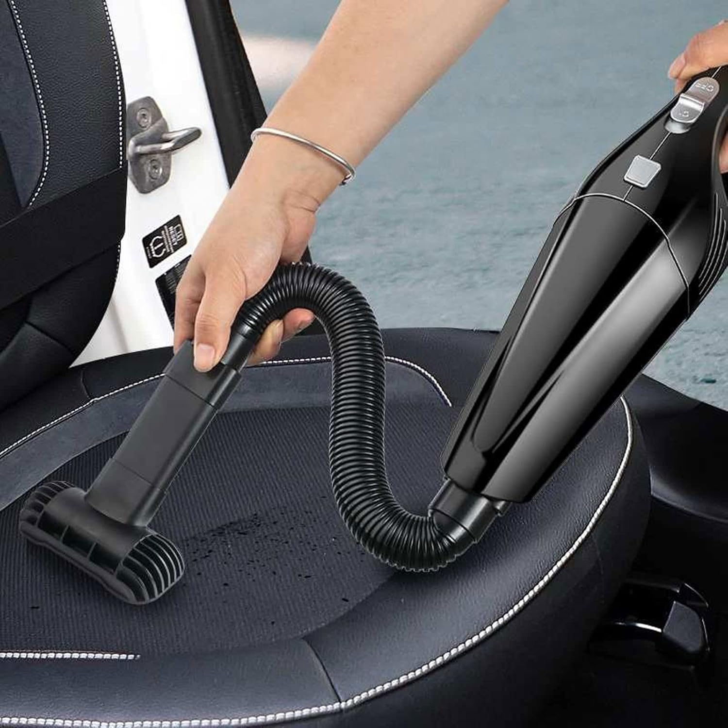 Hand Held Vacuum, Handheld Vacuum Cordless Powerful Cyclone Suction Portable Rechargeable Vacuum Cleaner for Car Home Pet Hair