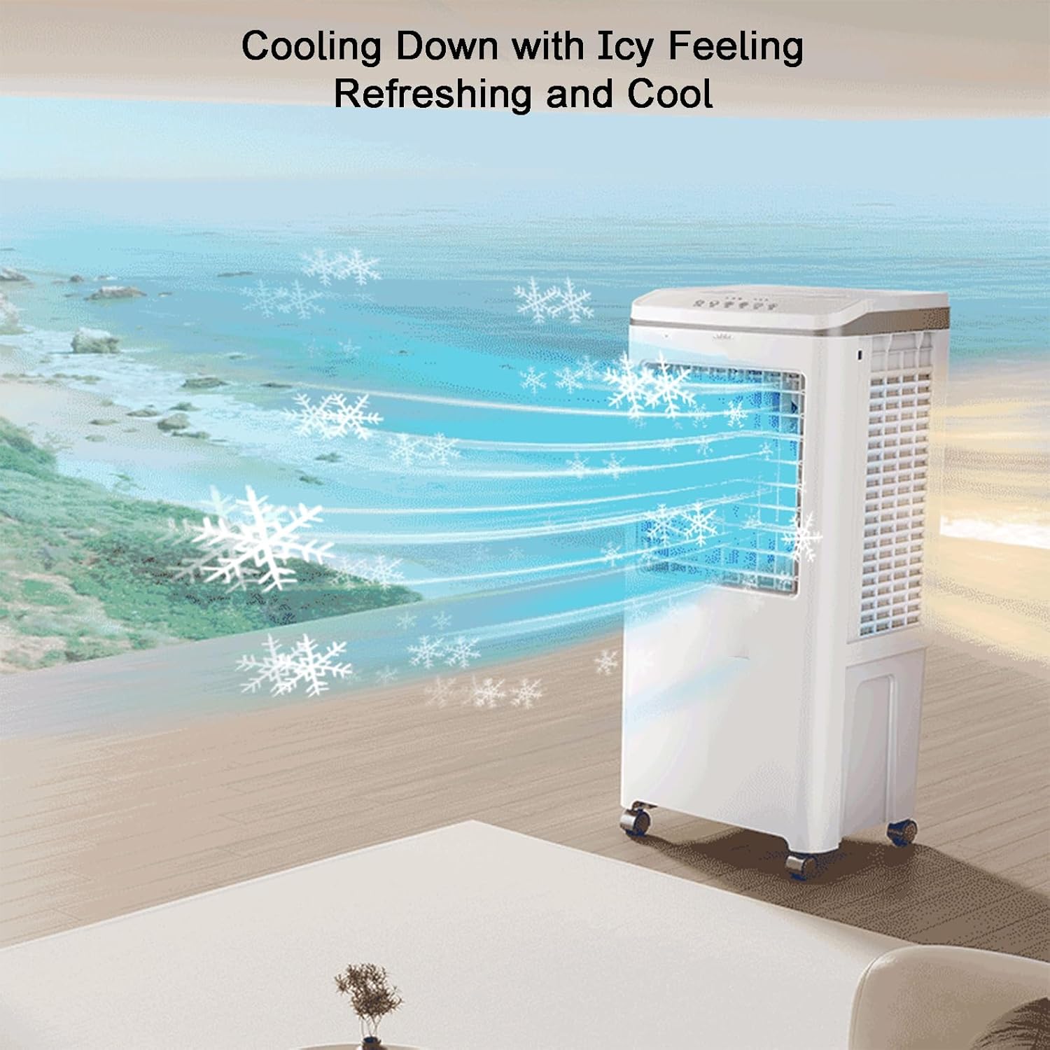 Swamp Cooler, Evaporative Cooler, 3-in-1 Portable Air Conditioners, 3 Speeds, Easy to Move, with 25L/5bal Water Tank, for Room, Bedroom, Indoor, Office