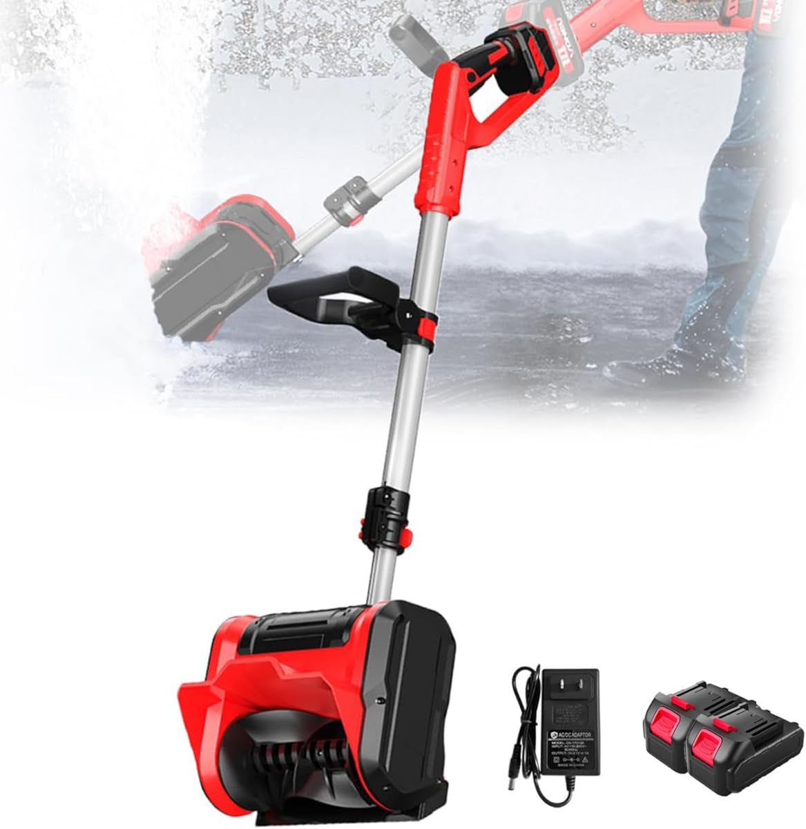 Cordless Snow Shovel, 20v Electric Battery Snow Blower, Adjustable Direction Snow Plow, 4.0ah Battery & Quick Charger Included,B