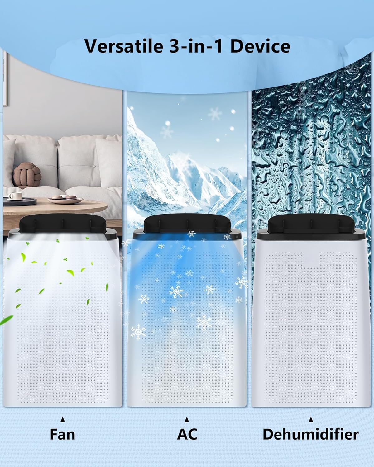 14000 BTU Portable Air Conditioners with Remote Control, 3-in-1 Free Standing Cooling AC Unit with Fan & Dehumidifier, Cools Room up to 700 sq.ft, Smart/Sleep Mode, 3 Speed, Auto Swing, 24H Timer