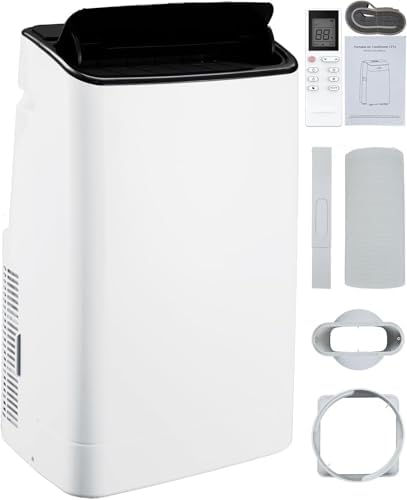 14,000 BTUs Portable Air Conditioner, 3-IN-1 Energy Efficient AC Unit with Remote Control & Installation Kits, Cools Up to 700 Sq.Ft, for Large Room, Campervan, Office, Temporary Space