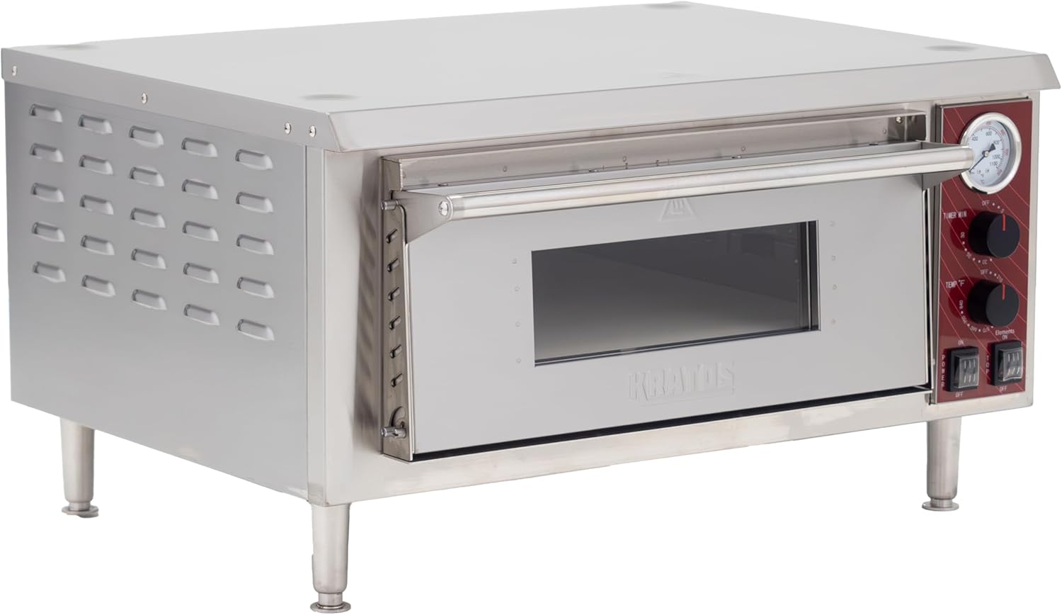 Kratos Commercial Oven, Single-Deck Countertop Electric Pizza/Bakery Oven, Stainless Steel, Cooks 18