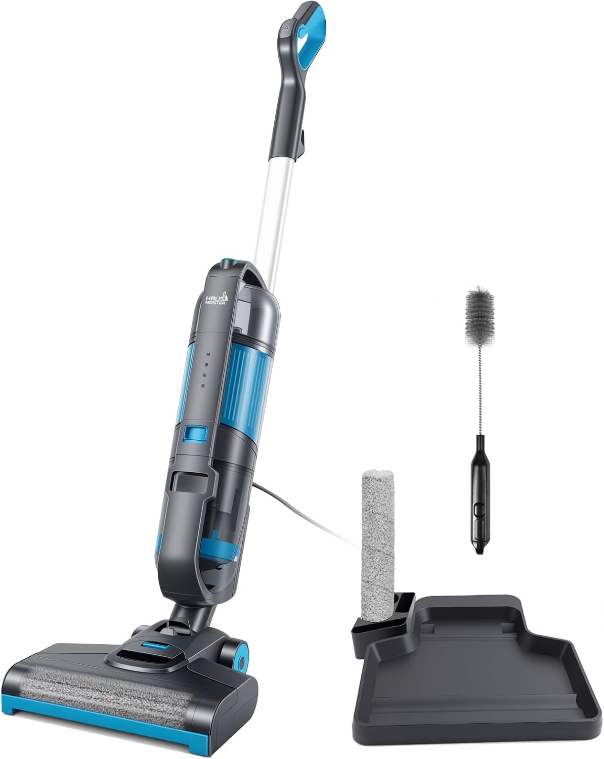 Hausmeister Hydroflex Max Self-Cleaning Vacuum Mop, All in One Wet and Dry Vac Combo for Hard Floors & Low-Pile Rugs, Pet Hair Pickup, Ergonomic Lightweight Design