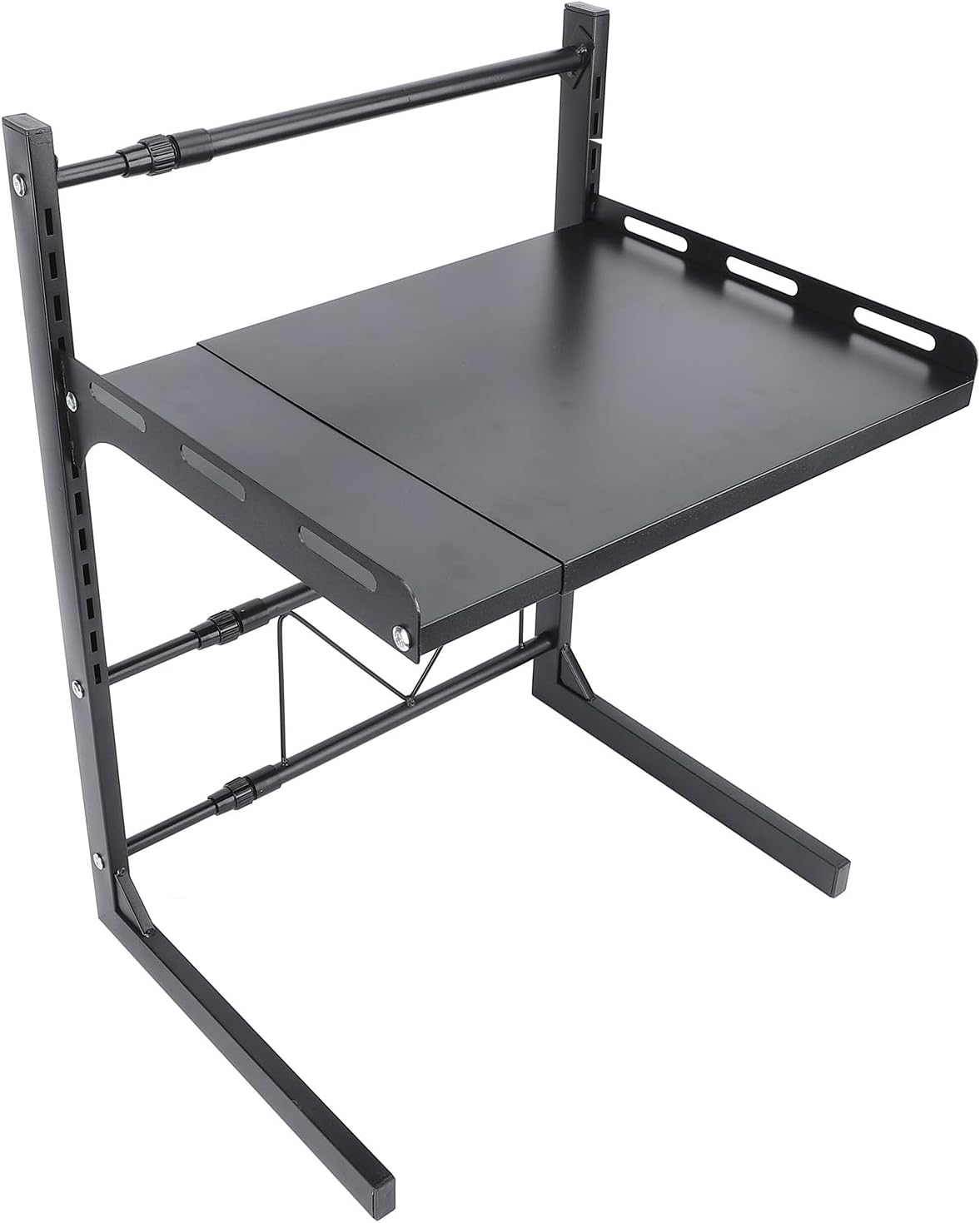 Microwave Oven Expandable Countertop Storage Rack Adjustable Carbon Steel Microwave Shelf Kitchen Organizer