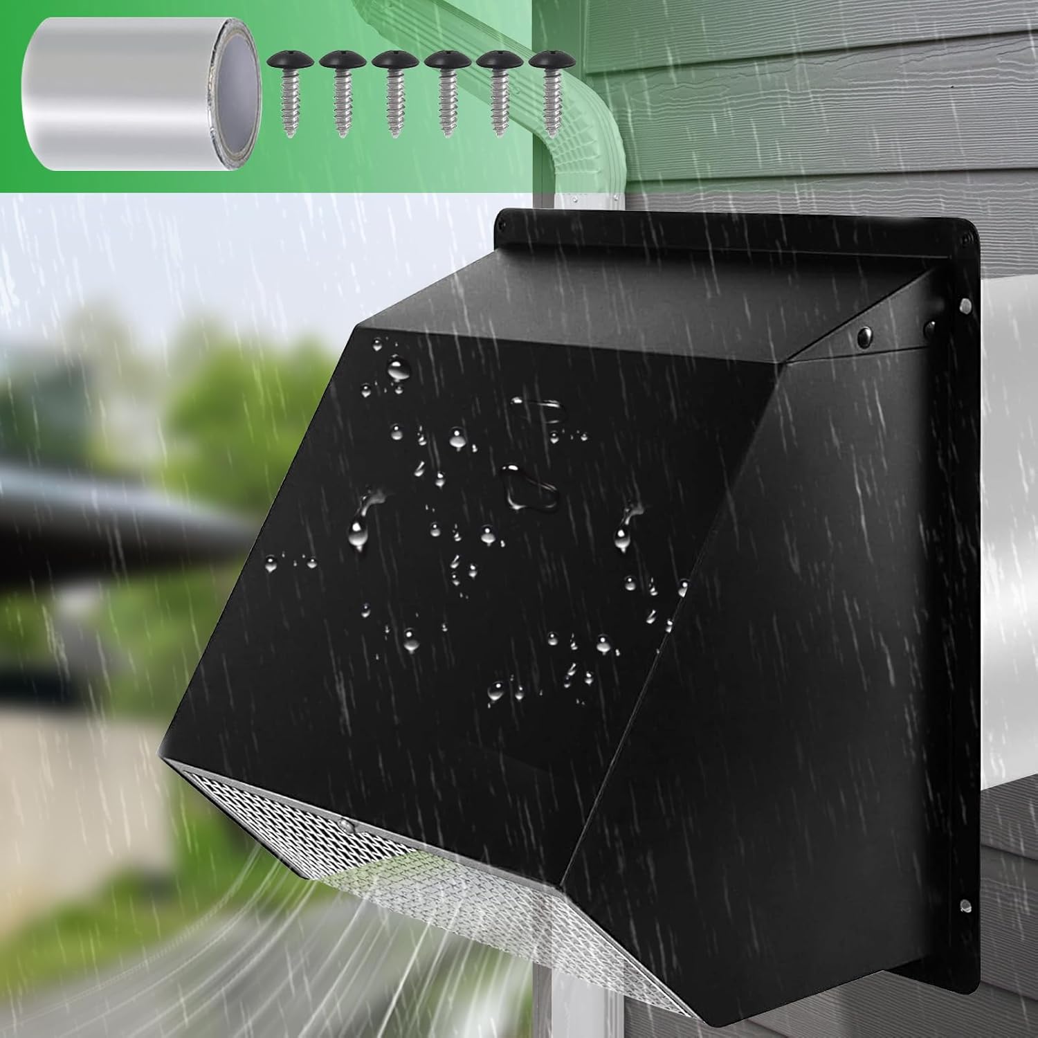 Outside Dryer Vent Covers for House - Dryer Exhaust Vent Cover | AC Parts Accessories for Laundry Range Bedroom Garage Foundation Kitchen Living Room Outside