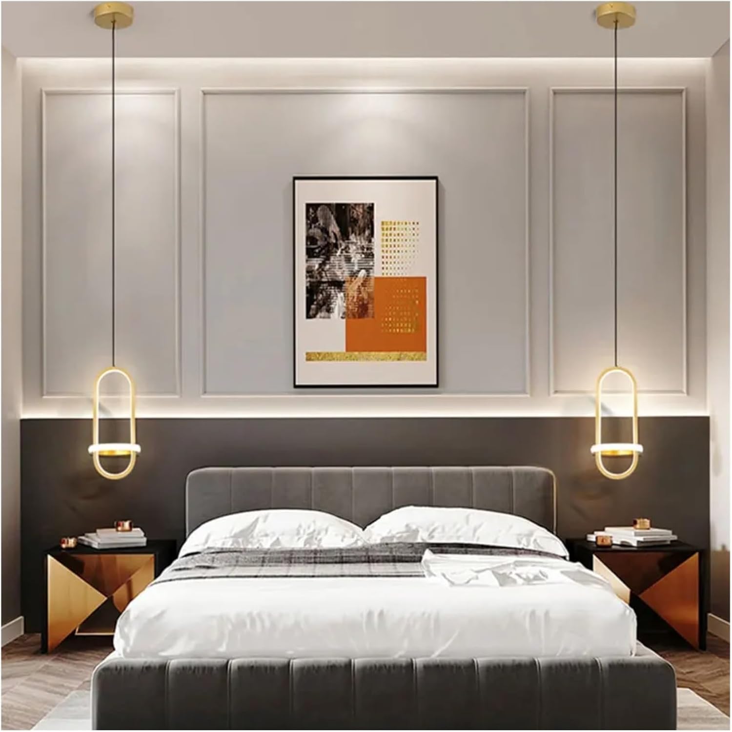 Nordic Modern LED Pendant Light Bedroom Bedside Hanging Chandeliers Lamp for Living Room Dinnig Room Table Lighting Fixture,Household