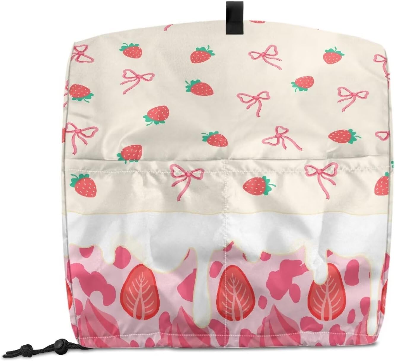 Stand Mixer Cover with Organizer Bags, Blender Accessories Stand Mixer Dust Cover Kitchen Decorations Covers Blender Bags Universal for Kitchen Strawberry Ice Cream