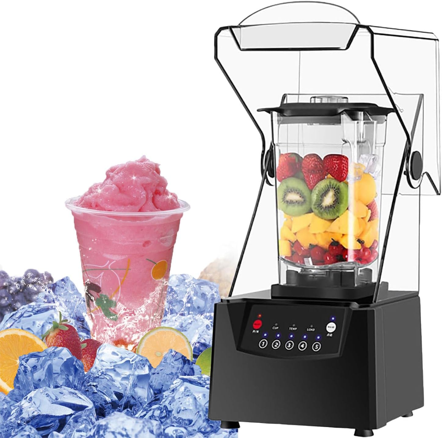 Smoothie Maker, 2200W Powerful Blender with 2L Container, 17000 RPM High-Speed, 5 Presets Jug Blender Mixer for Ice/Nut,Kitchen