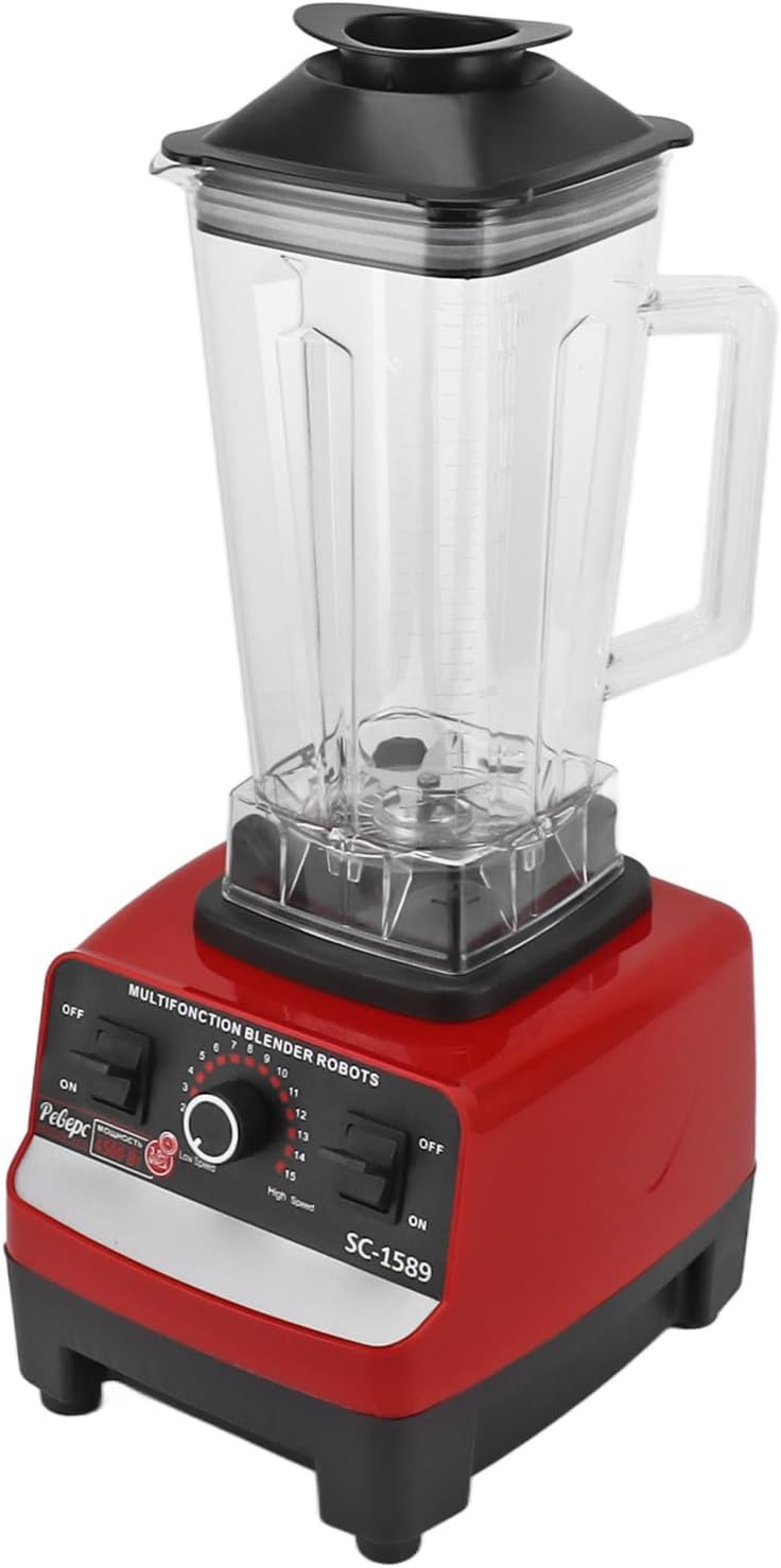Countertop Blender, 4500W Professional Blender with 6 Stainless Steel Blades Powerful Commercial Blender for Meat Ice Fruit (US Plug 110V)
