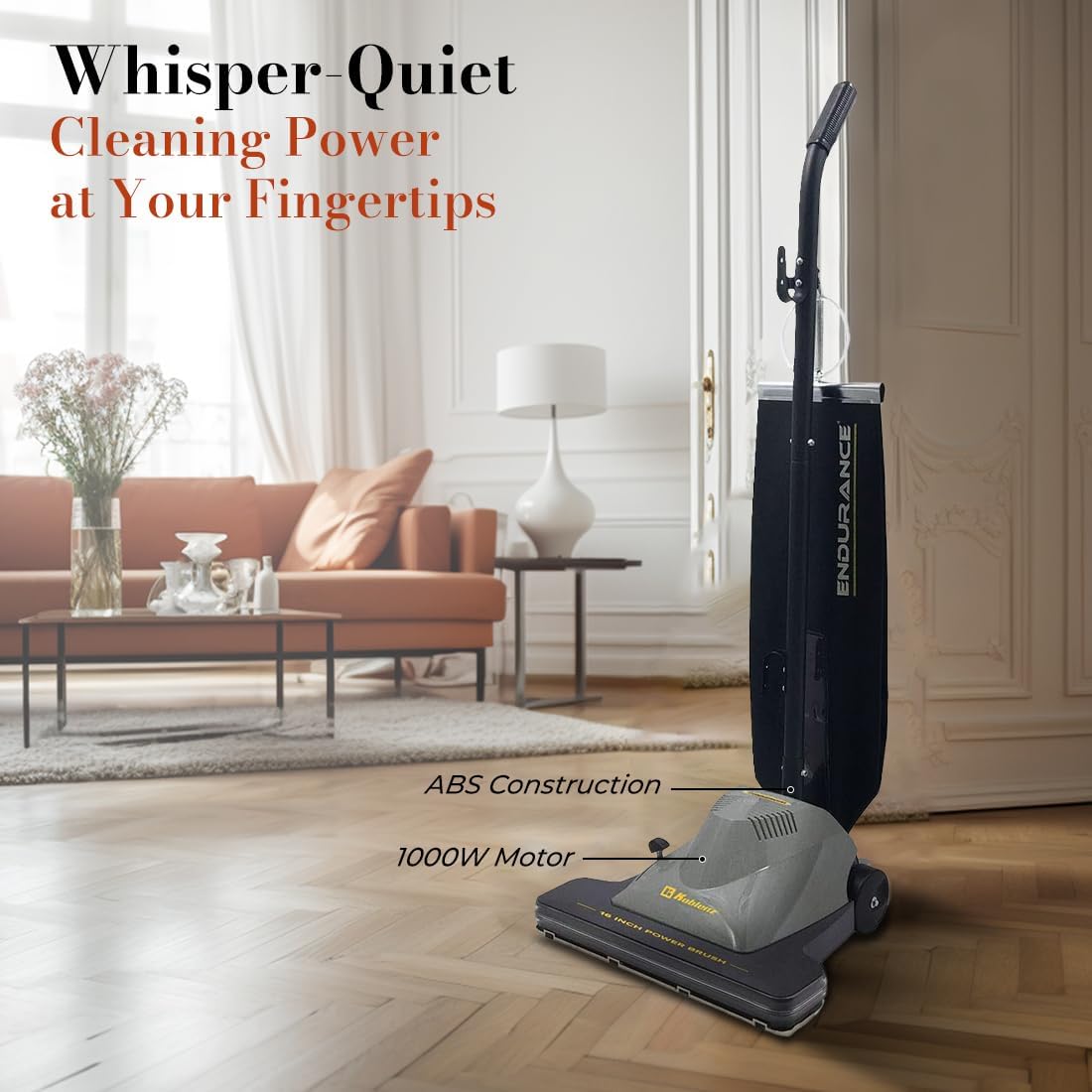 Koblenz Commercial Upright Vacuum Cleaner, Corded Vacuum Cleaner with 1000-watt Motor and ABS Construction, Includes Various Accessories, U-90 Endurance, 13.2 Pounds