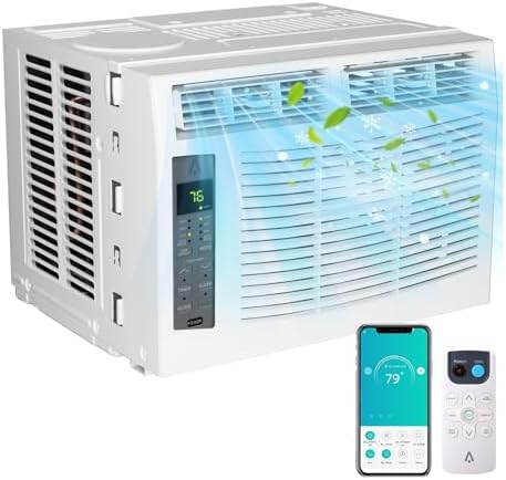 Window Air Conditioner, 6000Btu - Cools Areas Up to 250 Sq. Ft., Featuring Dehumidifier, Fan, ECO Mode, Auto-Restart & 3 Speeds​