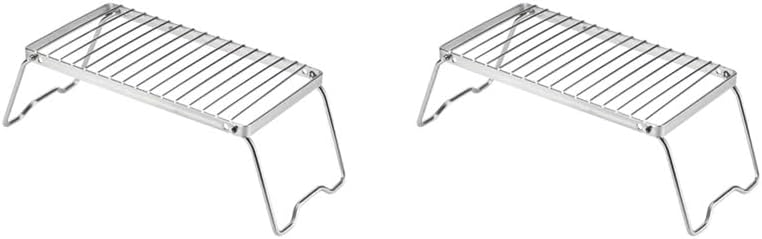 2 set Folding Stove Rack Outside Pot Stand Practical for Picnic Backpacking Travel Type C Medium