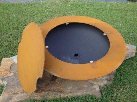 Fire Pit Art Saturn Wood Fire Pit with Lid (Saturn-lid)