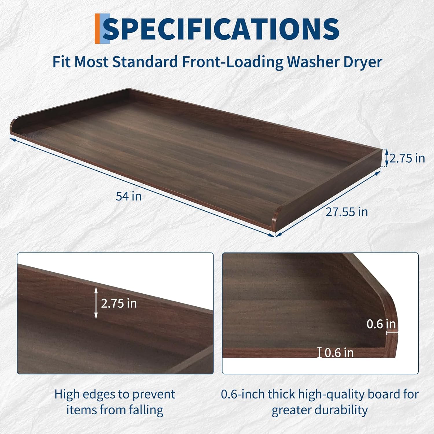 Washer Dryer Countertop with 2.75