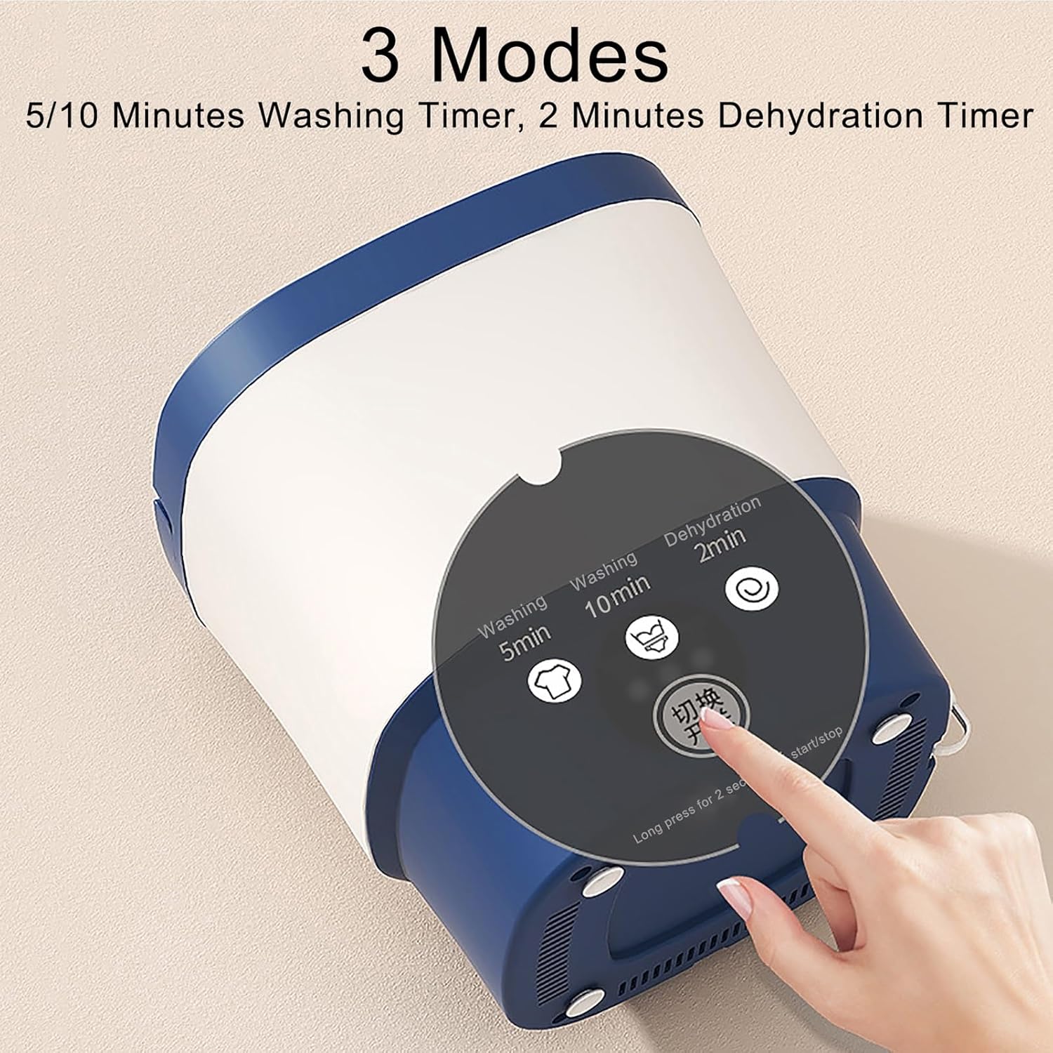 THAMBA Apartment Washer Small Portable Washing Machine Mini Washer 9L High Capacity with 2 Modes Deep Cleaning Washer for Underwear,Baby Clothes or Small Items (Color : Orange)