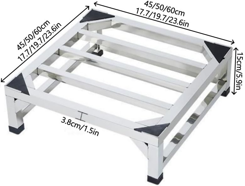 Stainless Steel Washing Machine Pedestal, Heavy Duty Appliance Riser for Washing Machine, Refrigerator, Laundry Pedestal for Washer and Dryer(60cm/23.6in)