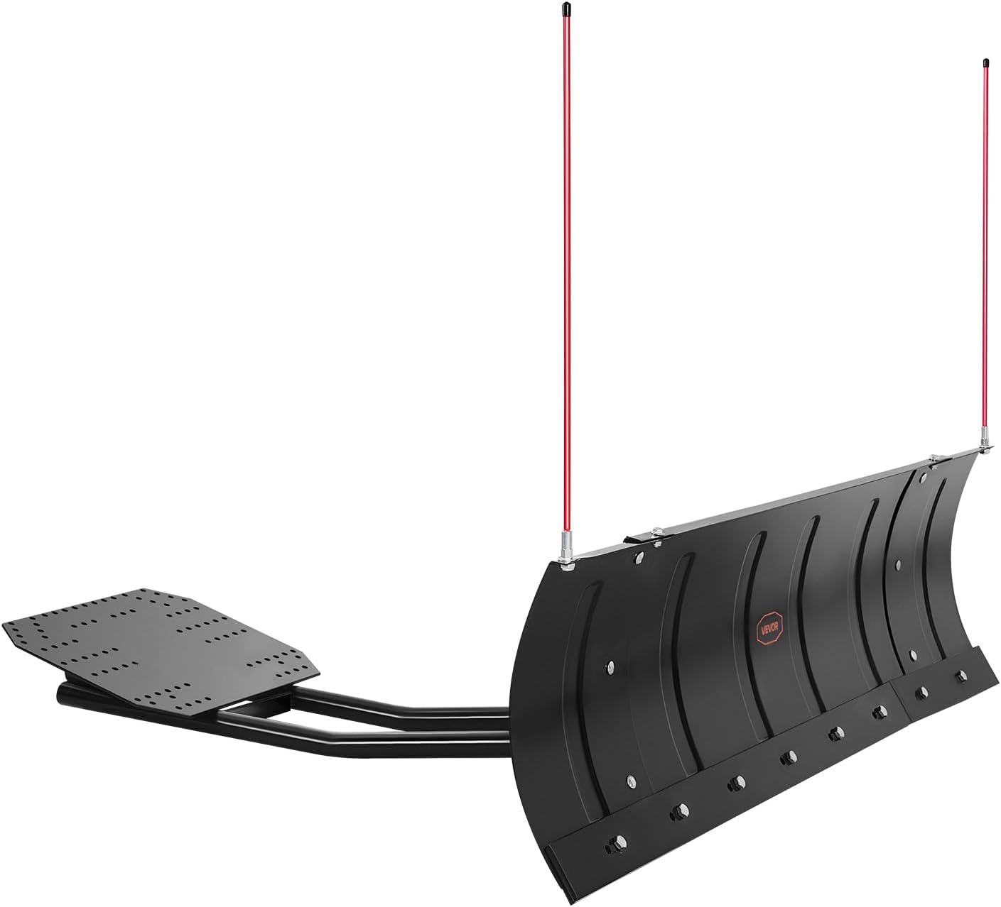 VEVOR Snow Plow Blade, 43 in/60 in Width Adjustable Snow Plow Kit, Easy to Detach, Universal Mount Plowing Attachment with Rubber Flaps, Heavy Duty Steel Blade, Compatible with Most UTV & ATV